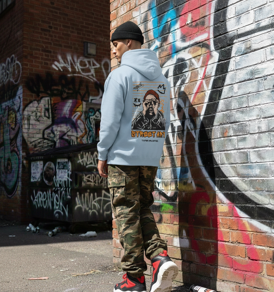 "STREET ART" - CUBIS Classic Kapuzenpullover mit Bauchtasche